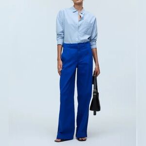 Madewell Wide Leg Pants in Royal Blue